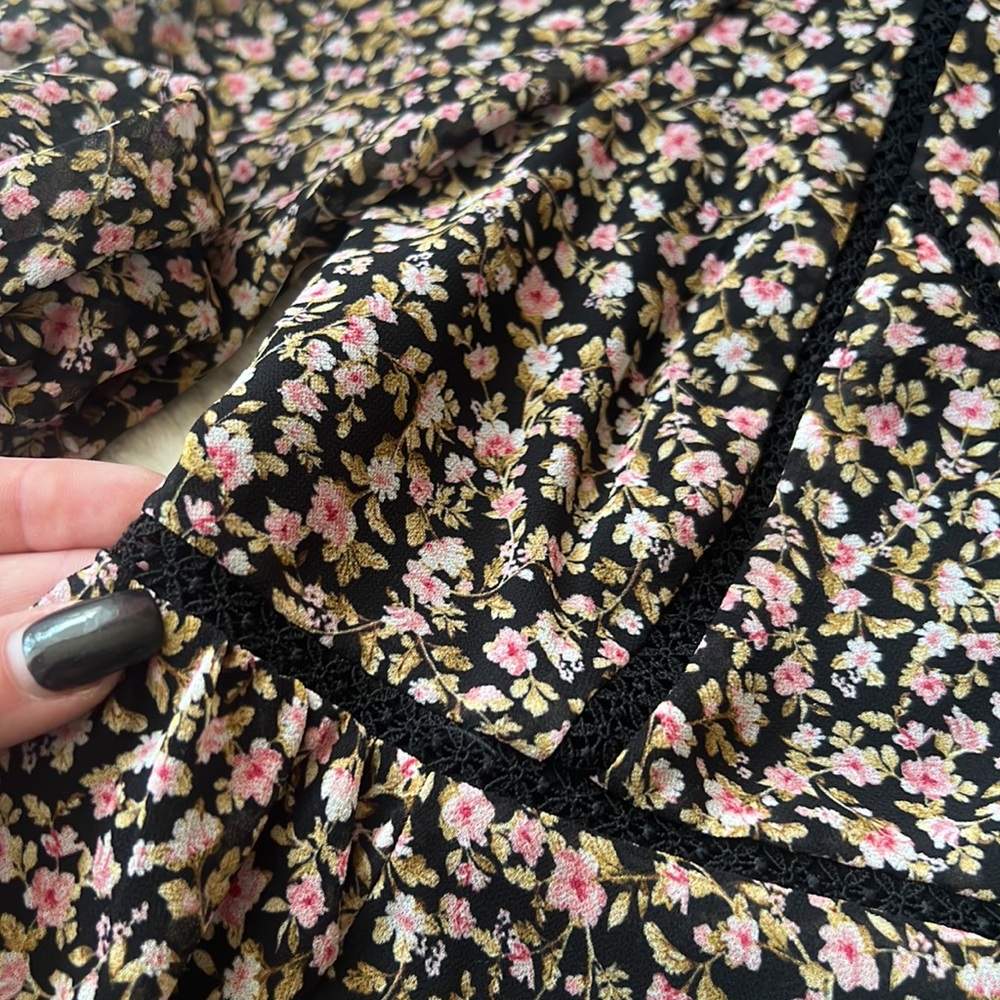 BEAUTIFUL 🌸 NWOT Ever New Sz 0 / XS Moody Floral Baby Doll Mini Swing Dress - Picture 8 of 16